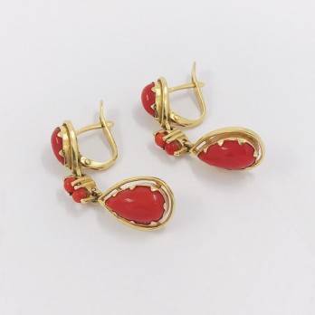 Pendientes largos vintage en oro 18kt 2