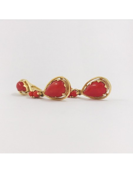Pendientes largos vintage en oro 18kt
