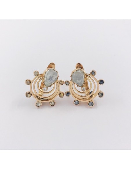 Pendientes vintage en oro 18kt con diamantes