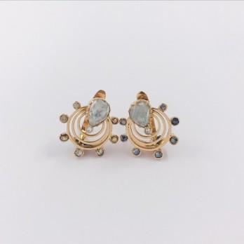 Pendientes vintage en oro 18kt con diamantes 2