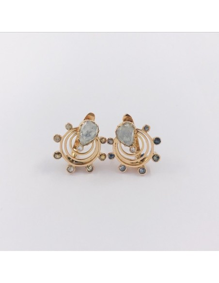 Pendientes vintage en oro 18kt con diamantes