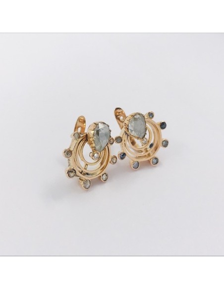 Pendientes vintage en oro 18kt con diamantes