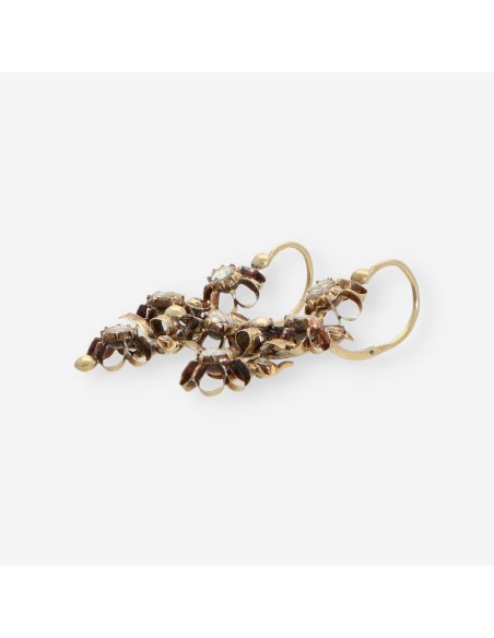Pendientes vintage en oro 18kt con diamantes