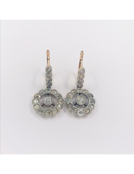Pendientes vintage en oro 18kt con diamantes