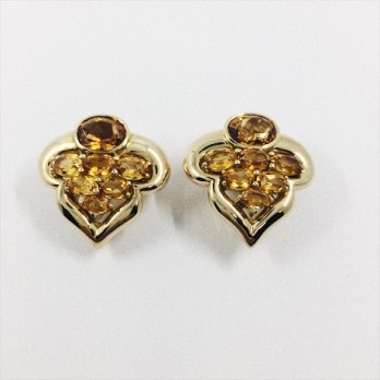 Pendientes Vasari de oro y citrinos
