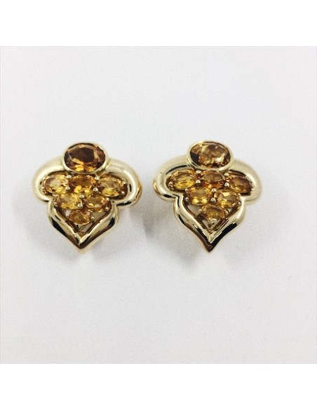 Pendientes Vasari de oro y citrinos