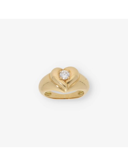 Anillo corazÃ³n en oro 18kt con brillante
