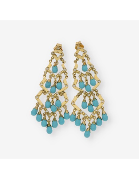 Pendientes largos en oro 18kt