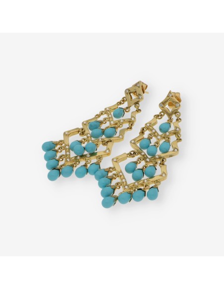 Pendientes largos en oro 18kt