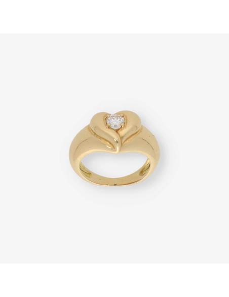 Anillo corazÃ³n en oro 18kt con brillante