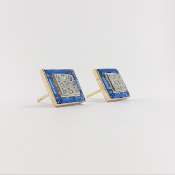 Pendientes en oro amarillo 18kt y diamantes