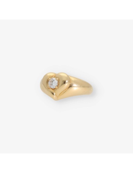Anillo corazÃ³n en oro 18kt con brillante