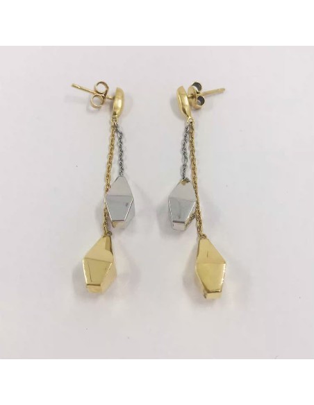 Pendientes en oro blanco y amarillo 18kt