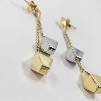 Pendientes en oro blanco y amarillo 18kt 2