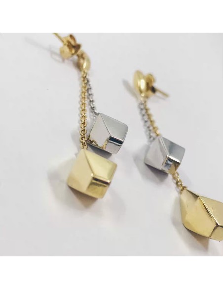 Pendientes en oro blanco y amarillo 18kt