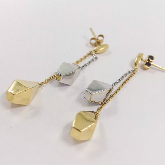 Pendientes en oro blanco y amarillo 18kt