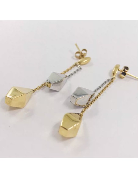 Pendientes en oro blanco y amarillo 18kt