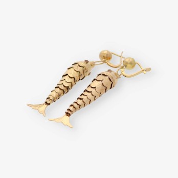 Pendientes pez en oro 18kt 2