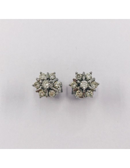 Pendientes en oro blanco 18kt con brillantes