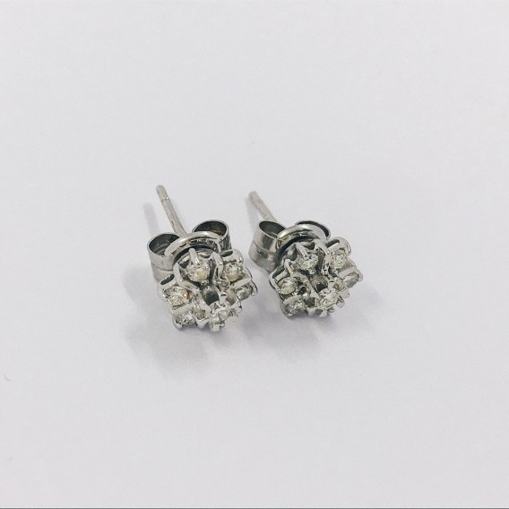 Pendientes en oro blanco 18kt con brillantes