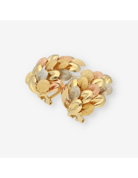 Pendientes en oro tricolor 18kt