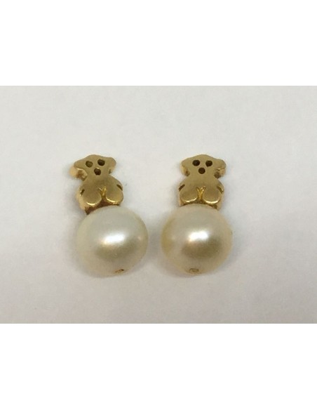 Pendientes Tous en oro y perla