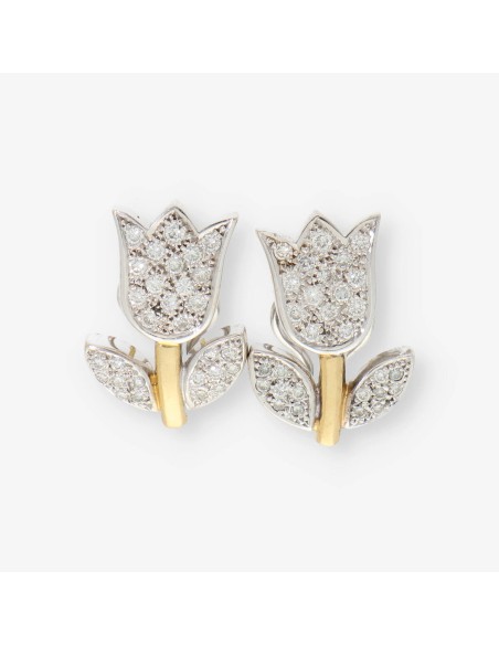 Pendientes Tous en oro bicolor 18kt y brillantes