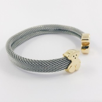 Pulsera rÃ­gida Tous en acero y oro 2