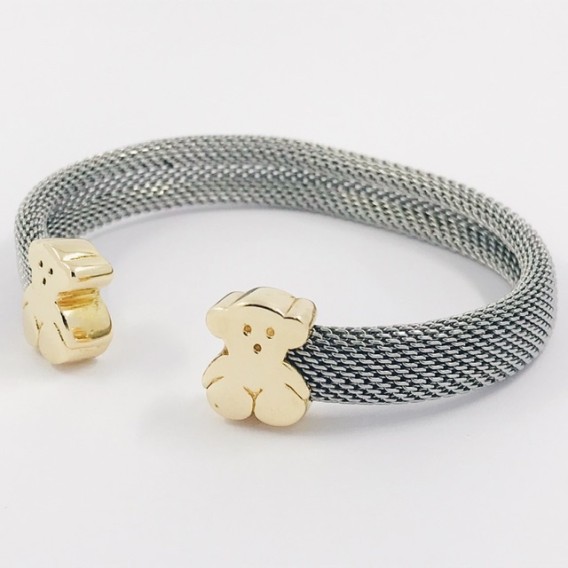 Pulsera rÃ­gida Tous en acero y oro