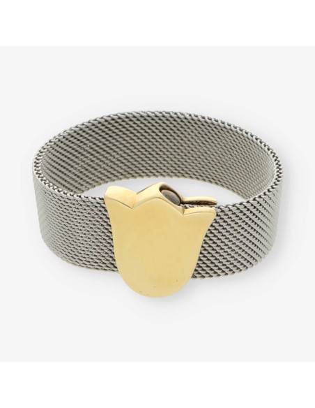 Pulsera tous en malla de acero y oro 18kt