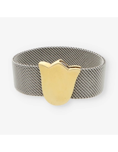 Pulsera tous en malla de acero y oro 18kt