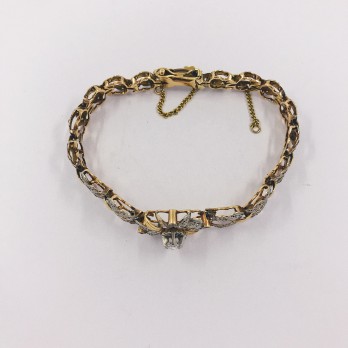 Antigua pulsera en oro y brillantes