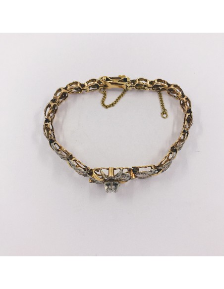 Antigua pulsera en oro y brillantes