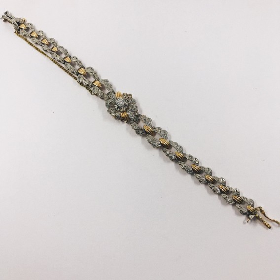 Antigua pulsera en oro y brillantes