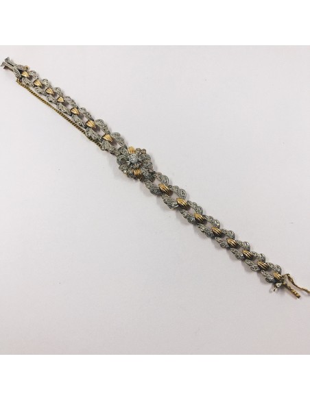 Antigua pulsera en oro y brillantes