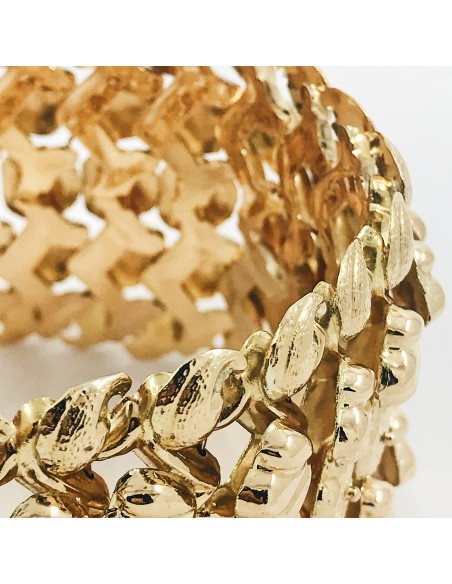 Pulsera ancha troquelada oro