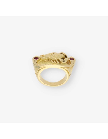 Anillo sello escorpiÃ³n en oro 18kt