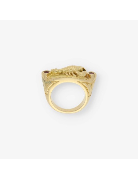 Anillo sello escorpiÃ³n en oro 18kt