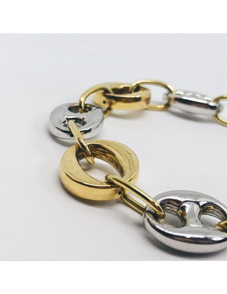 Pulsera bicolor en oro 18kt.