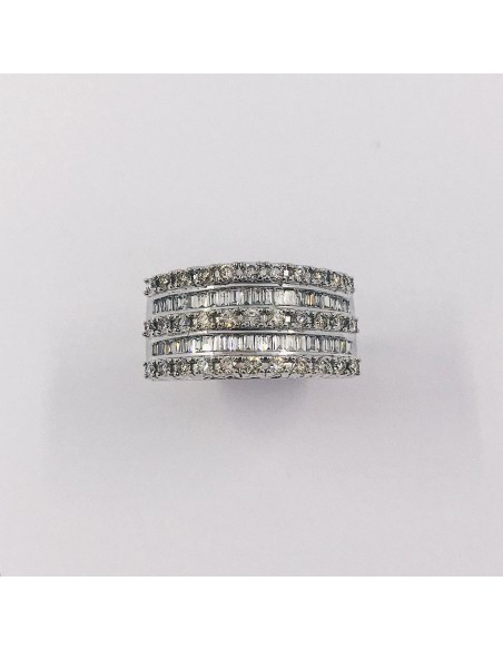Anillo en oro blanco 18kt con brillantes