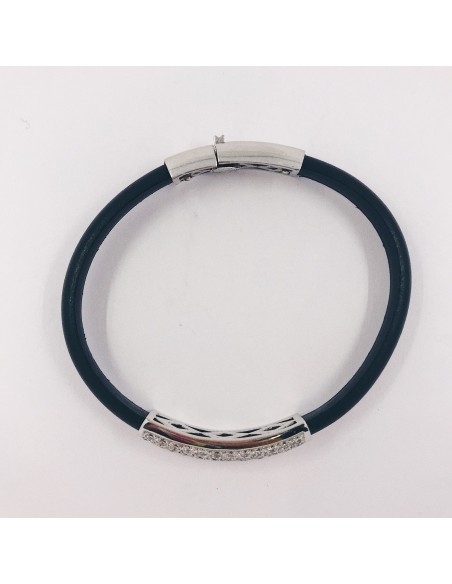 Pulsera con oro blanco y brillantes.