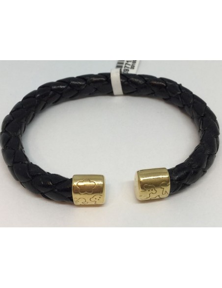 Pulsera esclava Tous en piel y oro.