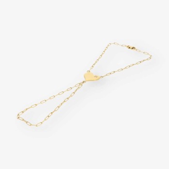 Pulsera de dedo con corazÃ³n en oro 18kt 2