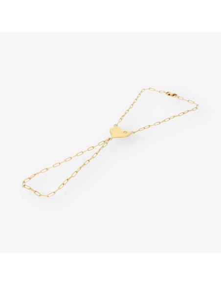 Pulsera de dedo con corazÃ³n en oro 18kt