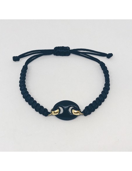 Pulsera  de  cordÃ³n trenzado con oro 18kt