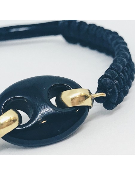 Pulsera  de  cordÃ³n trenzado con oro 18kt