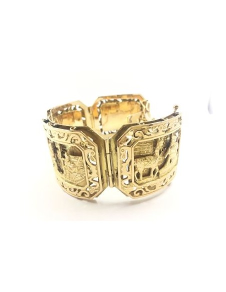 Gran pulsera ancha en oro