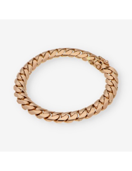 Pulsera barbada en oro rosa 18kt
