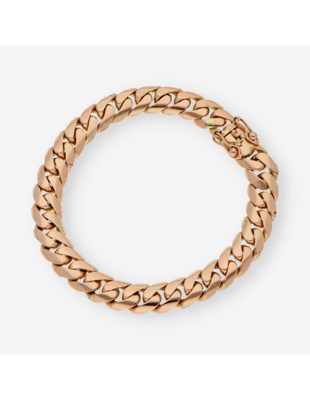 Pulsera barbada en oro rosa 18kt