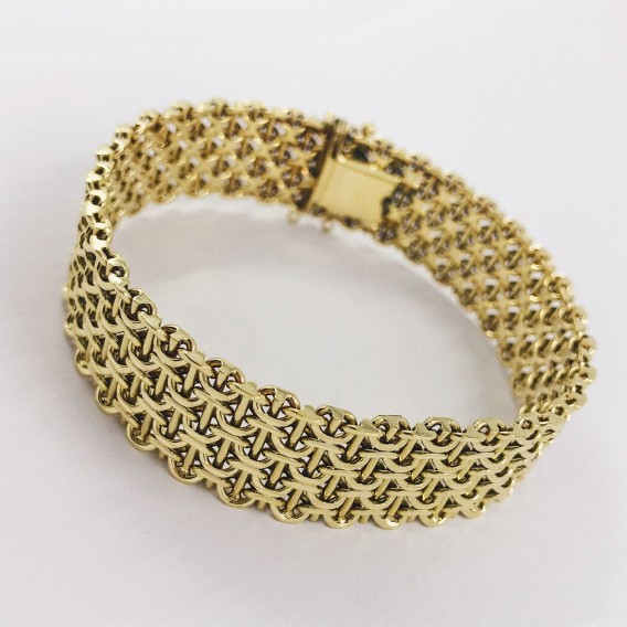 Pulsera ancha en oro 18kt
